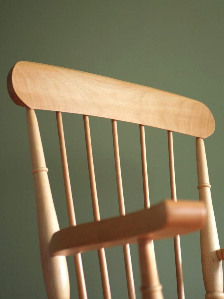Handmade English comb back Windsor chair in beech with ash seat.