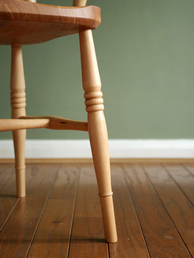 Handmade English comb back Windsor chair in beech with ash seat.